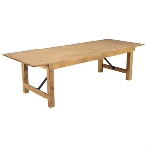 Pemberly Row 9' x 40&quot Light Natural Solid Pine Folding Farm Table