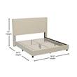 Pemberly Row Queen Upholstered Platform Bed with Channel Stitched Headboard