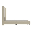 Pemberly Row Queen Upholstered Platform Bed with Channel Stitched Headboard