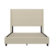 Pemberly Row Queen Upholstered Platform Bed with Channel Stitched Headboard