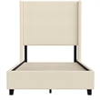 Pemberly Row Twin Upholstered Platform Bed with Channel Stitched Headboard