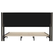 Pemberly Row King Upholstered Platform Bed with Wingback Headboard in Beige