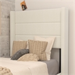 Pemberly Row Twin Upholstered Platform Bed with Wingback Headboard in Beige