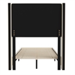 Pemberly Row Twin Upholstered Platform Bed with Wingback Headboard in Beige