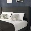 Pemberly Row King Upholstered Platform Bed with Wingback Headboard in Charcoal