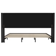 Pemberly Row King Upholstered Platform Bed with Wingback Headboard in Charcoal