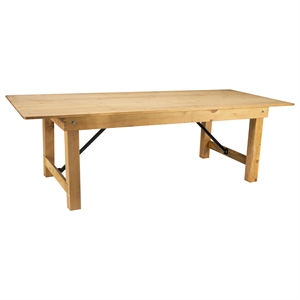 Pemberly Row 8' x 40&quot Light Natural Solid Pine Folding Farm Table