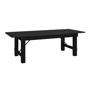 Pemberly Row 8' x 40&quot Solid Pine Farmhouse Folding Table in Black Wash