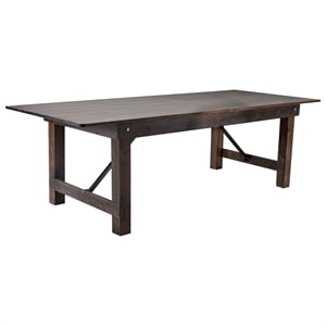 Pemberly Row 8' x 40&quot Mahogany Solid Pine Folding Farm Table