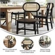 Pemberly Row 2 Pack Cane Rattan Event Chairs with Wood Backs and Seats