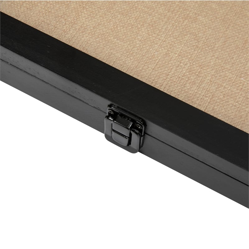Pemberly Row 11 x 14 Solid Pine Shadow Display Case with Linen Liner in Black