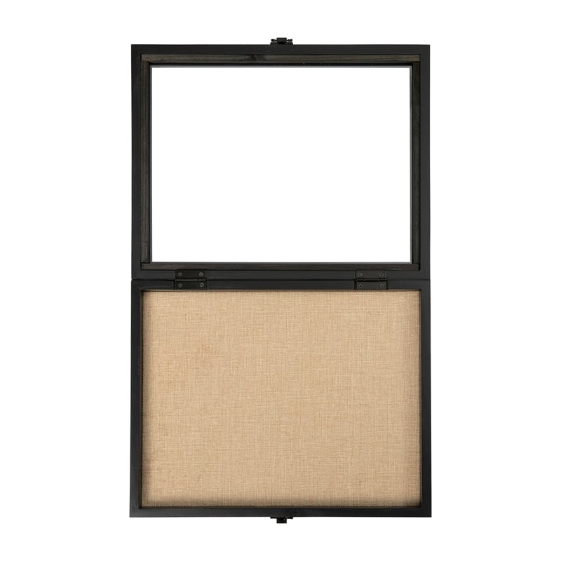 Pemberly Row 11 x 14 Solid Pine Shadow Display Case with Linen Liner in Black