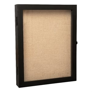 Pemberly Row 11 x 14 Solid Pine Shadow Display Case with Linen Liner in Black