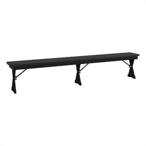 Pemberly Row 8' x 12&quot Solid Pine Farmhouse Folding Bench in Black Wash