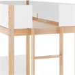 Pemberly Row Twin Over Twin Solid Wood Bunk Bed Frame for Kids in White/Natural