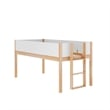 Pemberly Row Twin Over Twin Solid Wood Bunk Bed Frame for Kids in White/Natural