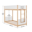 Pemberly Row Twin Over Twin Solid Wood Bunk Bed Frame for Kids in White/Natural