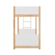Pemberly Row Twin Over Twin Solid Wood Bunk Bed Frame for Kids in White/Natural
