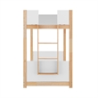 Pemberly Row Twin Over Twin Solid Wood Bunk Bed Frame for Kids in White/Natural