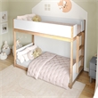 Pemberly Row Twin Over Twin Solid Wood Bunk Bed Frame for Kids in White/Natural