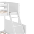 Pemberly Row Twin Over Full Solid Wood Bunk Bed Frame for Kids in White