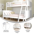 Pemberly Row Twin Over Full Solid Wood Bunk Bed Frame for Kids in White