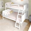 Pemberly Row Twin Over Full Solid Wood Bunk Bed Frame for Kids in White