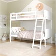 Pemberly Row Twin Over Twin Solid Wood Bunk Bed Frame for Kids in White