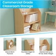 Pemberly Row Kids Wooden Bookshelf with 3 Display Shelves in Natural