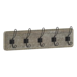 Pemberly Row Vintage Wall Mounted Coat Rack with 5 Hooks in Weathered