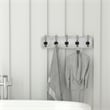 Pemberly Row Vintage Wall Mounted Coat Rack with 5 Hooks in Whitewashed