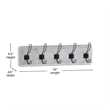 Pemberly Row Vintage Wall Mounted Coat Rack with 5 Hooks in Whitewashed