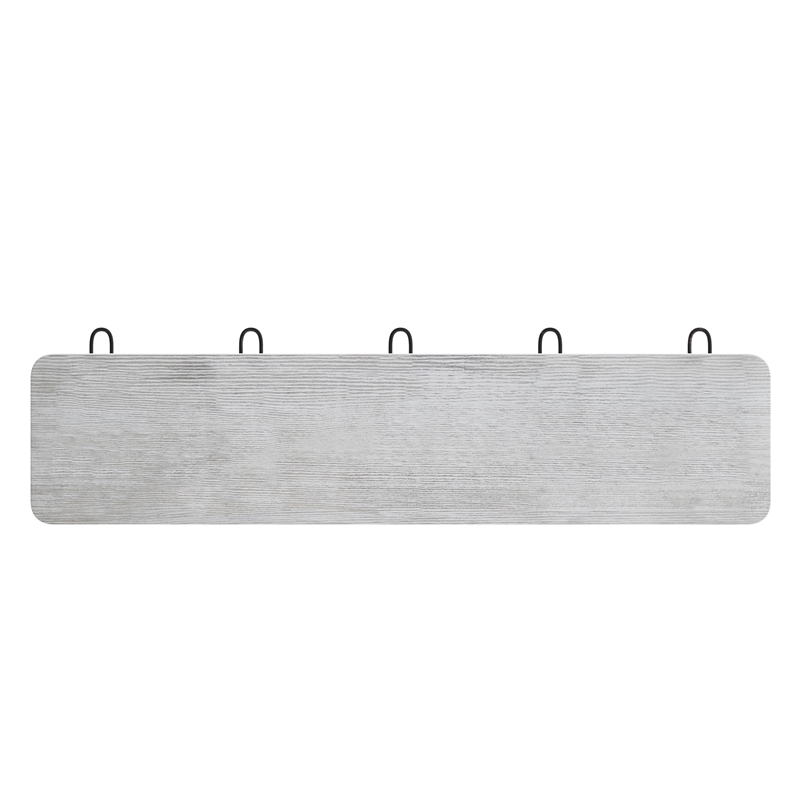 Pemberly Row Vintage Wall Mounted Coat Rack with 5 Hooks in Whitewashed