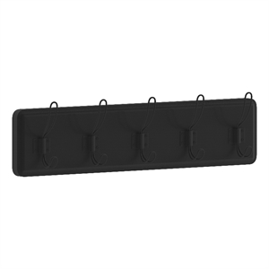 Pemberly Row Vintage Wall Mounted Coat Rack with 5 Hooks in Black