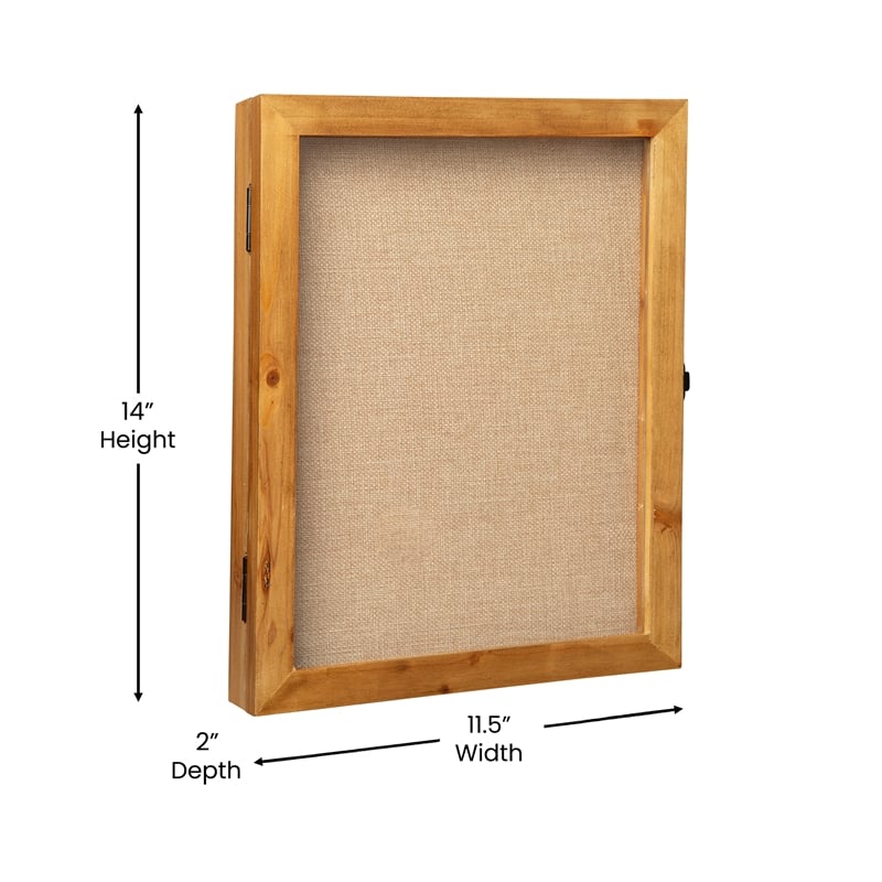Pemberly Row 11x14 Solid Pine Shadow Display Case with Linen Liner