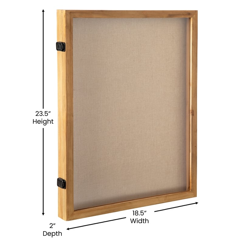Pemberly Row 18x24 Solid Pine Shadow Display Case with Linen Liner