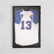 Pemberly Row 24x36 Wooden Jersey Display Case with Foam Board and Lock in Black