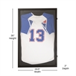 Pemberly Row 24x36 Wooden Jersey Display Case with Foam Board and Lock in Black