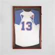 Pemberly Row 24x36 Wooden Jersey Display Case with Foam Board & Lock in Mahogany