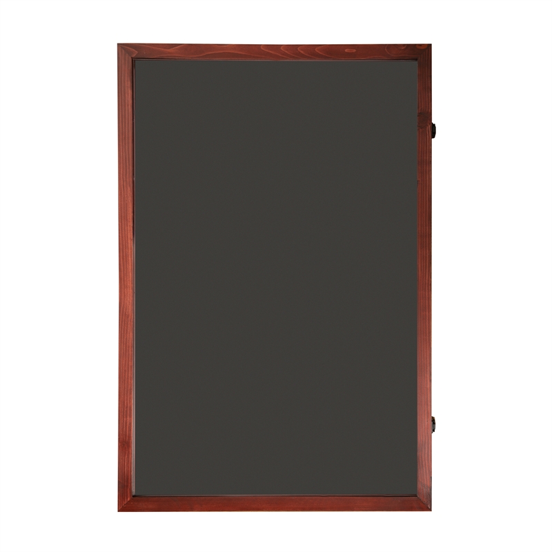 Pemberly Row 24x36 Wooden Jersey Display Case with Foam Board & Lock in Mahogany