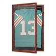 Pemberly Row 24x36 Wooden Jersey Display Case with Foam Board & Lock in Mahogany
