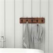 Pemberly Row Vintage Wall Mounted Coat Rack with 5 Hooks in Classic Brown