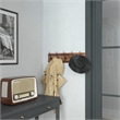 Pemberly Row Vintage Wall Mounted Coat Rack with 5 Hooks in Classic Brown
