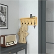 Pemberly Row Wall Mounted Coat Rack with Upper Shelf and Hooks in Bamboo