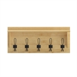 Pemberly Row Wall Mounted Coat Rack with Upper Shelf and Hooks in Bamboo