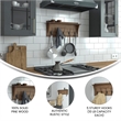 Pemberly Row Wall Mounted Coat Rack with Upper Shelf and Hooks in Rustic Brown