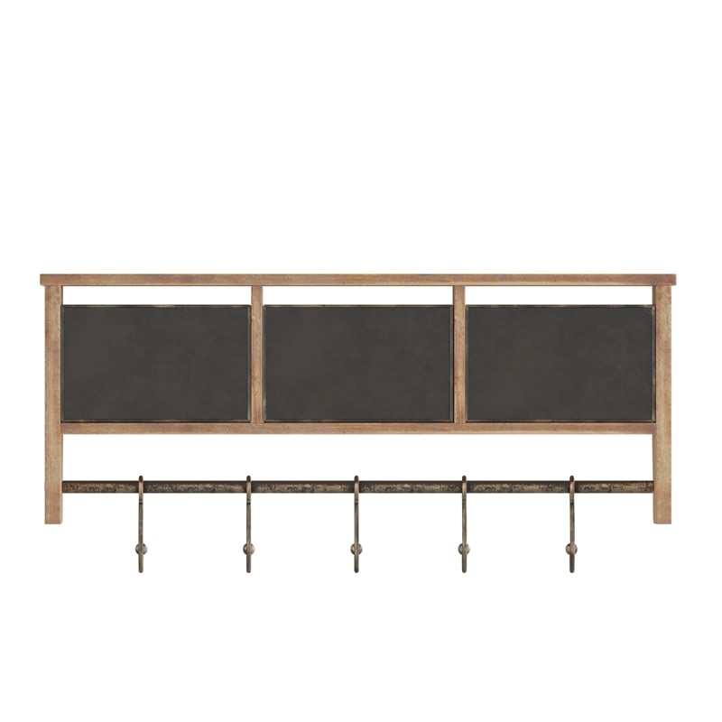 Pemberly Row Wall Mounted Coat Rack with Shelf Wire Baskets and Hooks