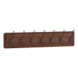 Pemberly Row Vintage Wall Mounted Storage Rack with 7 Hooks in Rustic Brown