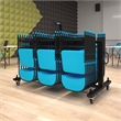 Pemberly Row Heavy Duty Small Mobile Chair and Table Cart in Black
