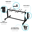 Pemberly Row Heavy Duty Small Mobile Chair and Table Cart in Black